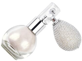 PIXZCSA Polvere glitter brillante Capelli sciolti Illuminante spray illuminante Trucco Illumina senza sforzo Look Fascino con Per eleganza Oggi spray in polvere Glitter, Bianco perla, 7.5x6.9x3.9