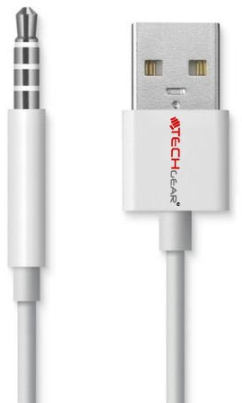 TECHGEAR Cavo USB per sincronizzazione dati e ricarica, compatibile con Apple iPod Shuffle e Shuffle Clip di terza generazione e 4a generazione