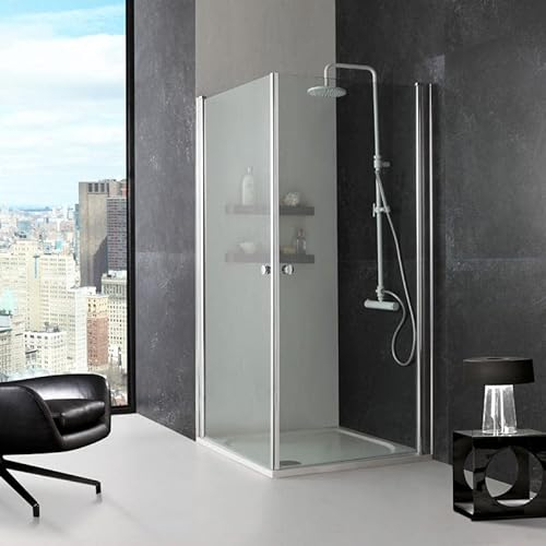 Kiamami Valentina - Eckdusche mit Pendeltüren 90 cm | Cristal