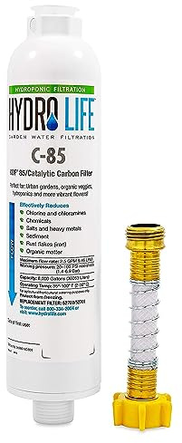 Hydro Life 52700 Inline Water Filter (with Flexible Hose Protector, Hydroponics C-85)