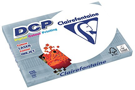 Clairefontaine 1845C skrivarpapper DCP Premium kopieringspapper för färgintensiva bildtryck, DIN A3, 29,7 x 42 cm, 120 g, 1 Ries med 250 ark, vit