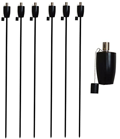 Harbour Housewares Metallgartenbrenner - Fass - Schwarz - Pack Von 6