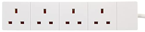 PRO ELEC PELB1517 4 Gang Extension Lead 2m, White