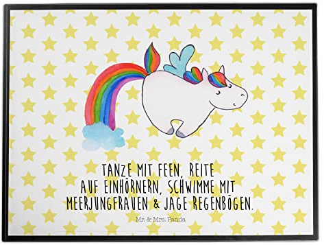 Mr. & Mrs. Panda Schreibunterlage Einhorn Fliegendes Pferd - Geschenk, Unterlage Schreibtisch, schreibtischunterlagen, Unicorn, Realität, Glitzer, Regenbogen, tischmatte, Spielen, tischpad