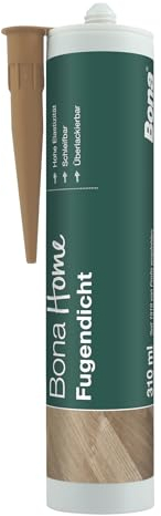 Bona Home Fugendicht Eiche dunkel 310 ml, Fugendichtung, Fugenfüller, Füllmasse, Holzkitt Reparaturset, Reparaturmasse, Holzspachtelmasse, Parkett Dichtstoff, Fertigmörtel