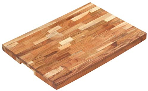 pedkit Hackblock aus Massives Akazienholz, Massive Holzwürfel einzeln verleimt, Profi Qualität Schneidebrett, 60 x 40 x 4 cm
