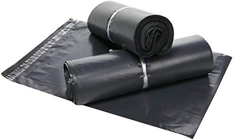 100 Stück Versandtaschen mit selbstklebendem Verschluss aus Kunststoff, schwarz, 100 Stück 20 x 35 cm
