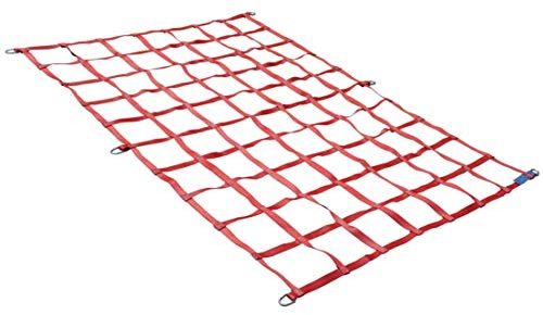 Ladungssicherungsnetz, 1800 x 1200 mm, mit D-Ringen, Netz rot