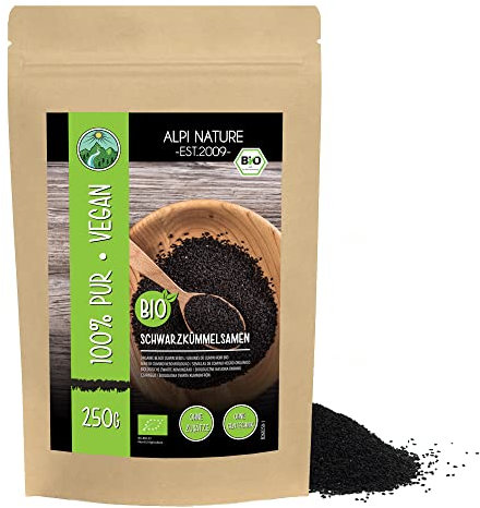Alpi Nature Cumin Graines Noir BIO 250g, Graines de Cumin Noir Entières pour la Cuisine et la Pâtisserie