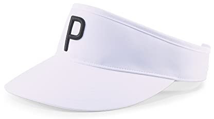 PUMA Mens P Golf Visor Bright White-Black Adult