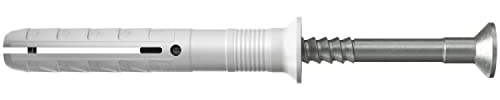 fischer - Tasselli e viti da parete 6x30 tasselli a colpo per cemento, mattoni e pietra, Barattolo 1000 pz, grigio