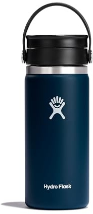 Hydro Flask - Travel Coffee Flask 473 ml (16 oz) - Vacuum Insulated Stainless Steel Travel Mug with Leak Proof Flex Sip Lid - Wide Mouth - Indigo