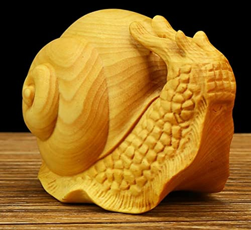 YQLKD Skulptur Deko Buchsbaum Schnitzen Schnecke Dekoration Kleine Skulptur Modell Handwerk