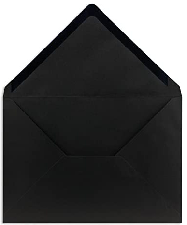 50 DIN C5 Briefumschläge Schwarz - 16,2 x 22,7 cm - 100 g/m² Nassklebung spitze Klappe - aus der Serie COLOURS-4-YOU Glüxx-Agent