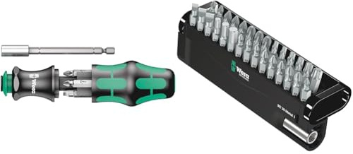 Wera Kraftform Kompakt 28 mit Tasche, 7-teilig, Wera 05134491001 & Bit-Sortiment, Bit-Check 30 Metal 1, 30-teilig, 05057434001