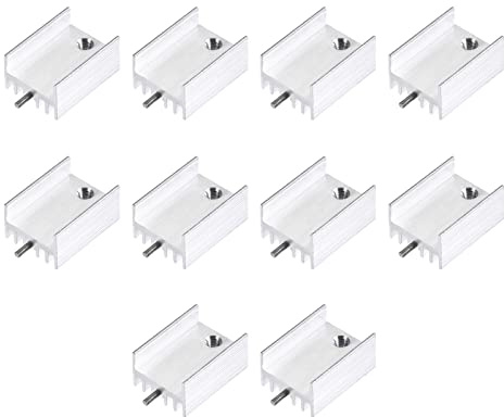 DMiotech 10 Pack 21x15x10mm Alu Kühlung TO-220 Transistordiode mit Doppelstift Silberton