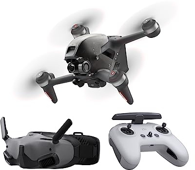 DJI Bundle DJI FPV Explorer, expérience de vol immersive, vidéo 4K/60 IPS, FOV Ultra Large 150°, Transmission vidéo HD à Faible Latence sur 10 km, freinage d’Urgence et vol Stationnaire, Drone FPV