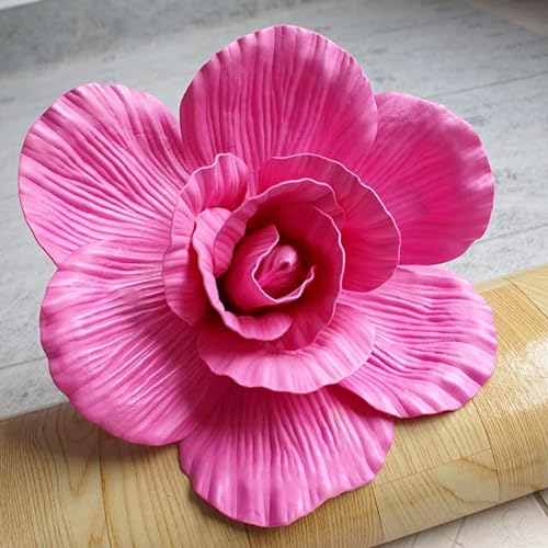 ZEYRU Künstliche Riesige Schaumrose, Hochzeitshintergrund, Simulationsblume, Wandstraße, zitiert, DIY, Party, Bühnendekoration, Rot, 1,40 cm