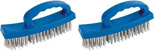 Draper 31077 D-Handle Wire Brush, 160mm, Blue (Pack of 2)