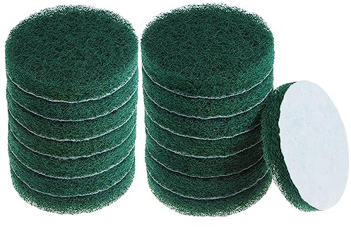sourcing map 15pcs Drill Power Brush 4 Inch Tile Scrubber Scouring Pads 180-240 Grit for Bathroom Kitchen Household Cleaning