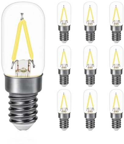 DSLebeen Lampadina LED E14 6000K luce fredda Lampade LED frigorifero 2.5W Equivalenti a 25W,250 Lumen Non Dimmerabile Per Lampadario di cristallo lampade di sale luci notturne Confezione