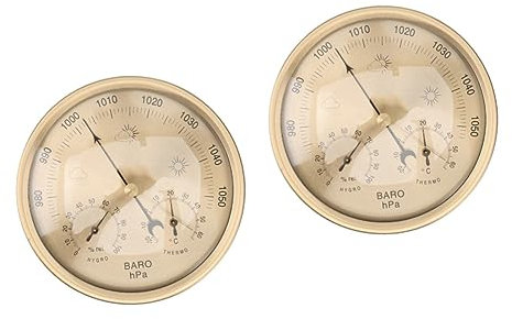 Happyyami 2 Stück 3 1 Barometrisches Manometer Tragbare Wetterstation Barometer Zum Aufhängen An Der Wand Dekoratives Hygrometer Digitales Hygrometer Angelwerkzeuge Einfach Druckanzeige