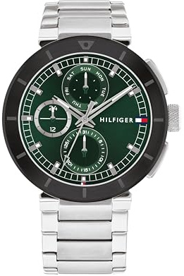 Tommy Hilfiger Multi Zifferblatt Quarz Uhr für Herren mit Edelstahlarmband
