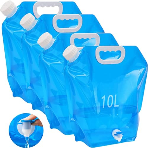 Kamiya 5/10L Faltbarer Wasserkanister mit Dichtem Deckel,Flexibler Wasserkanister,5/10 Liter Faltbarer Wasserkanister Bpa-Frei für Outdoor Camping