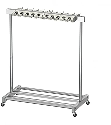 Abflussregal, Besen-Mopp-Halter, beweglicher, auf dem Boden stehender Mopp-Besen-Halter, Reinigungswerkzeugwagen, mit Rädern, hängende Besen-Organizer-Aufbewahrung, Garagen-Werkzeug-Aufbewah