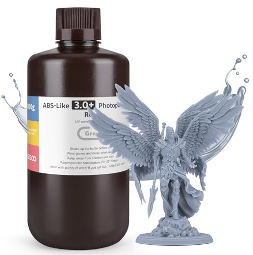ELEGOO ABS-Like Resin 3.0 Plus, UV-härtendes Photopolymer-Harz Grau 1kg | höhere Präzision, geringere Schrumpfung, verbesserte Festigkeit und Zähigkeit, Photopolymer ABS 3.0+ 3D Drucker Harz