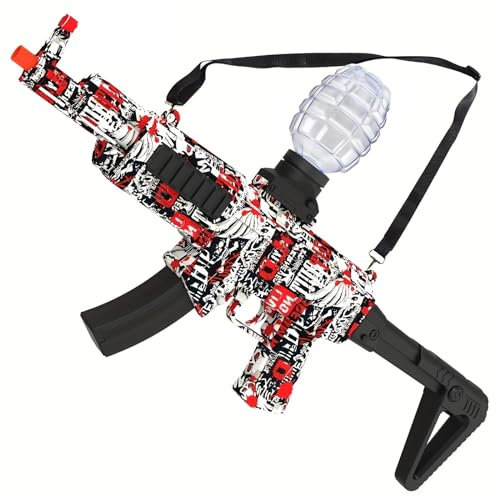 Elektrischer Gel Gun, Outdoor-Teamspiele Gel Splatter Spielzeug für Erwachsene ab 14 Jahren Geburtstag Weihnachten, Rot