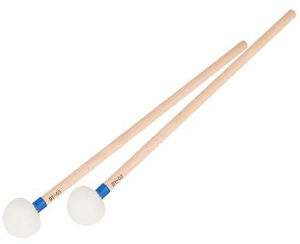 2 Stück Timpani Schlägel mit Filzkopf und Holzgriff Blau | Ersatz für Schlagzeug, Praktisches, Holz und Filz Kombiniert, Kompakte Ausführung für Rhythmusspiele