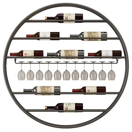 Botellero Vino Pared Vinoteca Mueble Bar Salon Garrafeira Mini Bar Wine Rack Mueble Comedor Estanteria Cocina Pared con Soporte Copas Colgante para Cocina Despensa Bodega Bar(Nero,100*100*10cm)