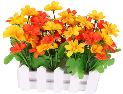 GARVALON Künstliche Gelbe Zaunblume Dekorationsstück Für Hochzeiten Und Inneneinrichtungen Lifelike Blüten Für Wohn Und Büroszenen Kunstblumenarrangement Und Fotografie-Requisiten
