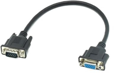CTCOIJRN Cable de vídeo Corto HD de 25cm, 15 Pines, VGA, D-Sub, M/M, Macho a Hembra, RGB, Cable Extensible Compatible con Monitor, proyector y TV(M-F)