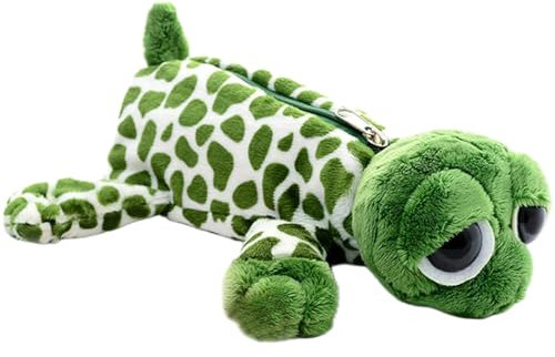 Fuwraixis Grünes Big Eye Dog Federmäppchen,Plüsch-Schreibwaren-Organizer,Schulbedarf für Kinder,Geschenke für die Schule,Jungen- und Mädchenspielzeug