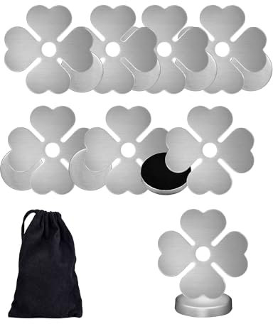 8 Pezzi Pesi per Tovaglie da Esterno 54g Clip Magnetica per Tovaglie Acciaio Inossidabile Morsetto Magnetico per Tovaglia Peso Extra Pesante Festa Giardino Picnic Uso Interno Esterno (Quadrifoglio)