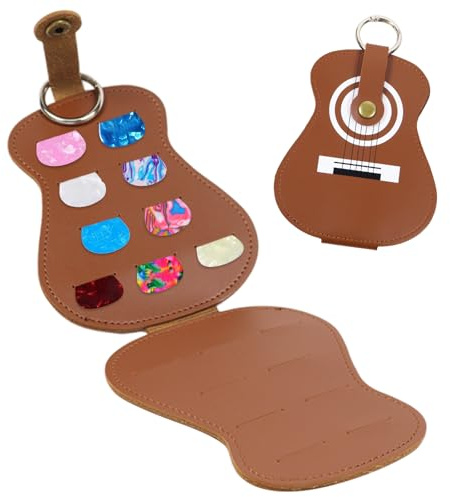 Zkaoai Gitarren Plektrum Etui, Guitar Picks Halter Gitarrenplektrumhalter mit 18 Fächer für Plektren Geeignet Akustikgitarren E-Gitarren Bässe Ukulelen Plektrum Etui