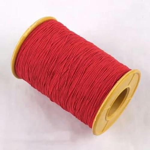 Hilo elástico con núcleo de 0,5 mm, hilo elástico extremadamente fino, hilo inferior para coser, banda de goma, cinturón elástico, rollo grande, negro, y rojo, 0,5 mm, 500 yardas