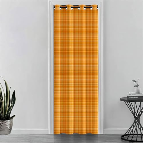 Surwin Tenda Oscurante da Interno per Porta con Occhielli, Tenda a Pannello per Porta Finestra Divisorio Decorazioni per Portico, Camera da Letto, Soggiorno, Patio Plaid (arancione,120x180cm)