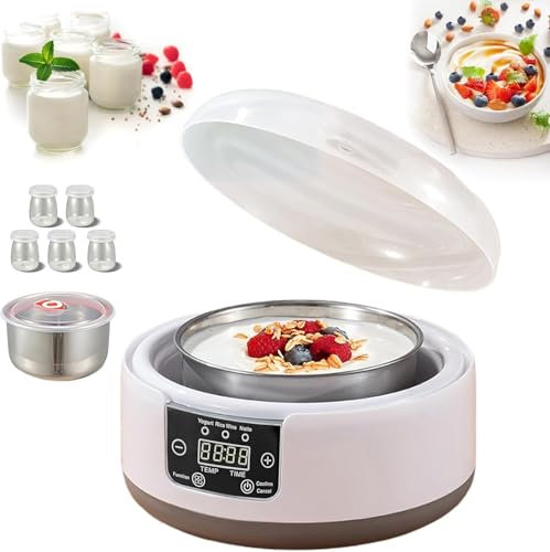 Probiotic 1.2L Yogurt Maker Machine, 36 Hour Constant Temperature Control Yogurt Maker, Led Display Adjustable Time, Electric Yogurt Machine for Home Use for Women Men (with 5 Cups)