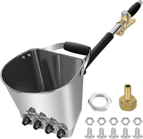 Machine à Crépir Pneumatique avec 4 Jets – Pulvérisateur de Mortier, Ciment, Plâtre et Chaux – Pistolet à Enduit avec Trémie pour Façade et Mur Intérieur