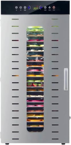 Essiccatore per alimenti in acciaio inossidabile, grande macchina per frutta secca, carne e verdure commerciali, essiccazione completamente automatica, 30-90 °C, termostato regolabile, macchina tria
