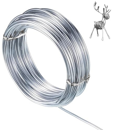 Fil de bricolage en aluminium, 3 mm x 10 m, souple et flexible, argenté, pour bijoux, sculptures, fabrication de couronnes et bonsaï