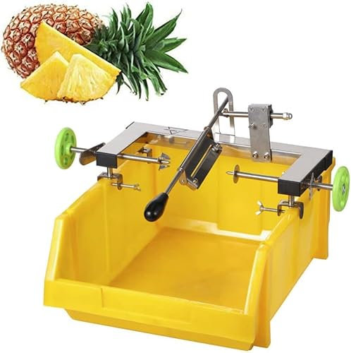 Pelador y cortador de piña comercial, ajuste de doble palanca con hoja afilada para pelar y descorazonar fácilmente, ideal para el hogar, restaurante, bar y supermercado