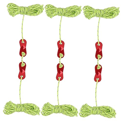 ARTSEWPLY 6 Fune Riflettente per da 4 Metri in Nylon Resistente con Tenditori in Metallo Adatto per Campeggio, Escursionismo e Accessori per Zaino in Spalla