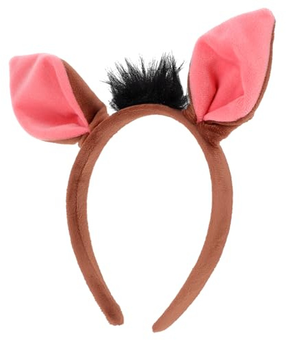FONDOTIN Niedlicher Warzenschwein Tier Haarreif mit Weichen Schweineohren Leichtes Sicheres Cosplay Kostüm Stirnband für Karneval Maskerade und Themenparty