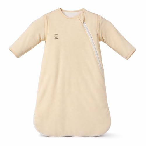 Shnuty Babyschlafsack 70 cm (0–6 Monate) – Champagne – TOG 2.5 – mit abnehmbaren Ärmeln – Ganzjährig – LENZING™ Modal & Bambusfasern – Oeko-TEX® Standard 100 – atmungsaktiv & temperaturausgleichend