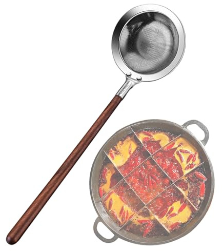 Mestolo Forato Schiumarola - Mestolo Setaccio A Rete | Schiumarola In Acciaio - Per Friggere Servire Cucinare Hot Pot Latte Di Soia Ravioli Pasta