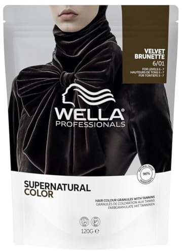 Wella Supernatural Color 6/01 Velvet Brunette 120 g | Tinción profesional con efecto natural, cobertura suave y reflejos brillantes, resultado natural y uniforme